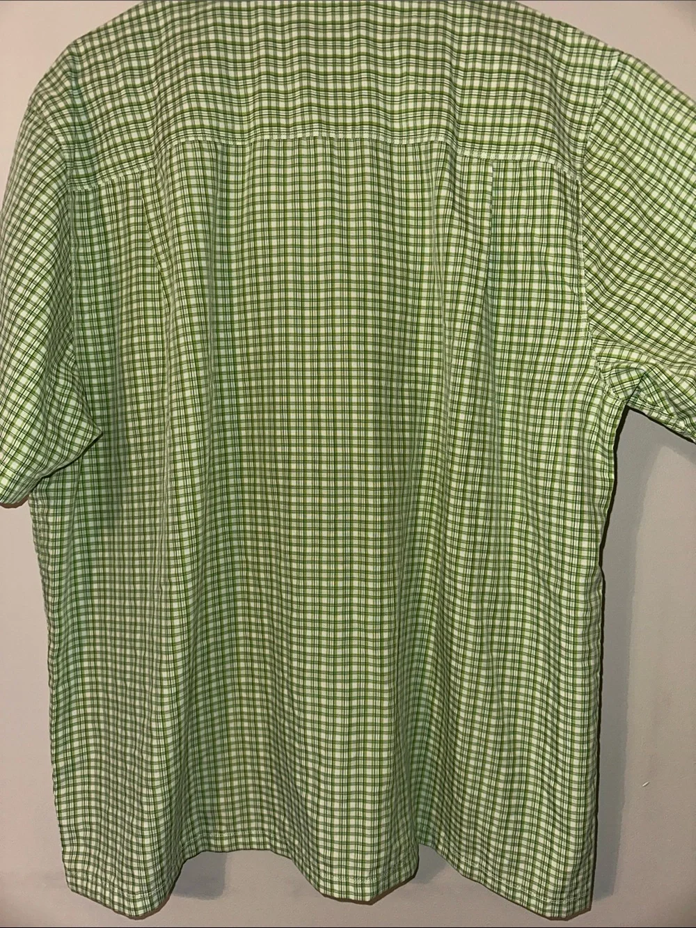 EUC! The North Face Men's Green Gingham Short-Sleeve Button-Down Shirt